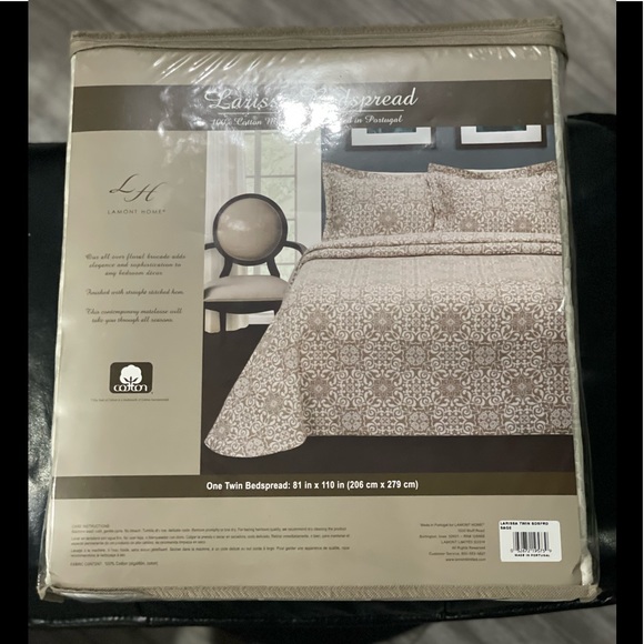 Larissa Cotton matelasse twin bedspread NEW - Picture 2 of 5